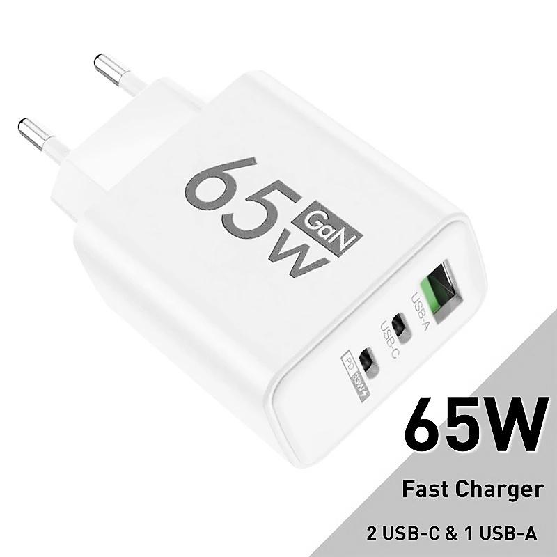 65W GaN Fast Charger USB C PD 3.0 Quick Charge Adapter For iPhone 15 16 Pro Max Samsung Xiaomi EU US KR Plug Wall Charger