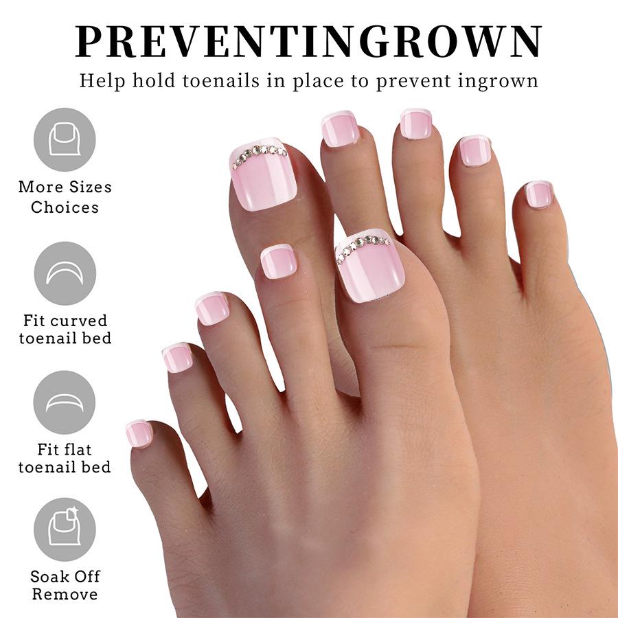 French Matte Press-On Toenail Tips & Stickers