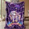 Fairy Unicorn Rainbow Theme blanket Lightweight Warm Flannel Blanket Decorative Throw Blanket for Home Decoration
