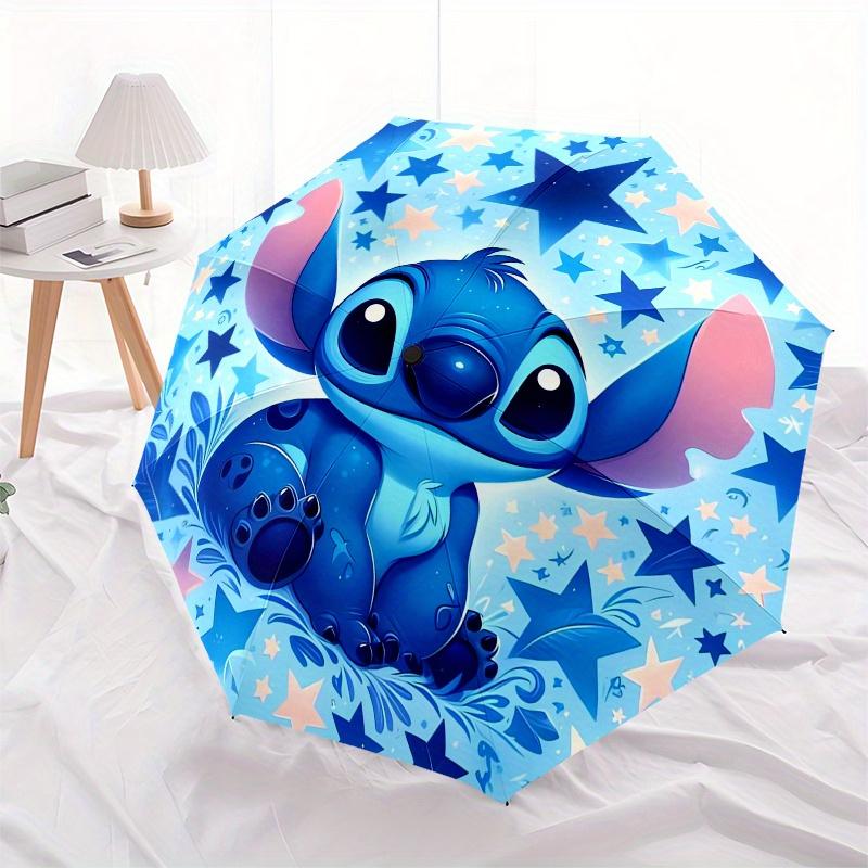 Disney Stitch,Starry,Fantasy Manual Opening and Closing Umbrella, 8-Rib Reinforced Folding Design, Lightweight