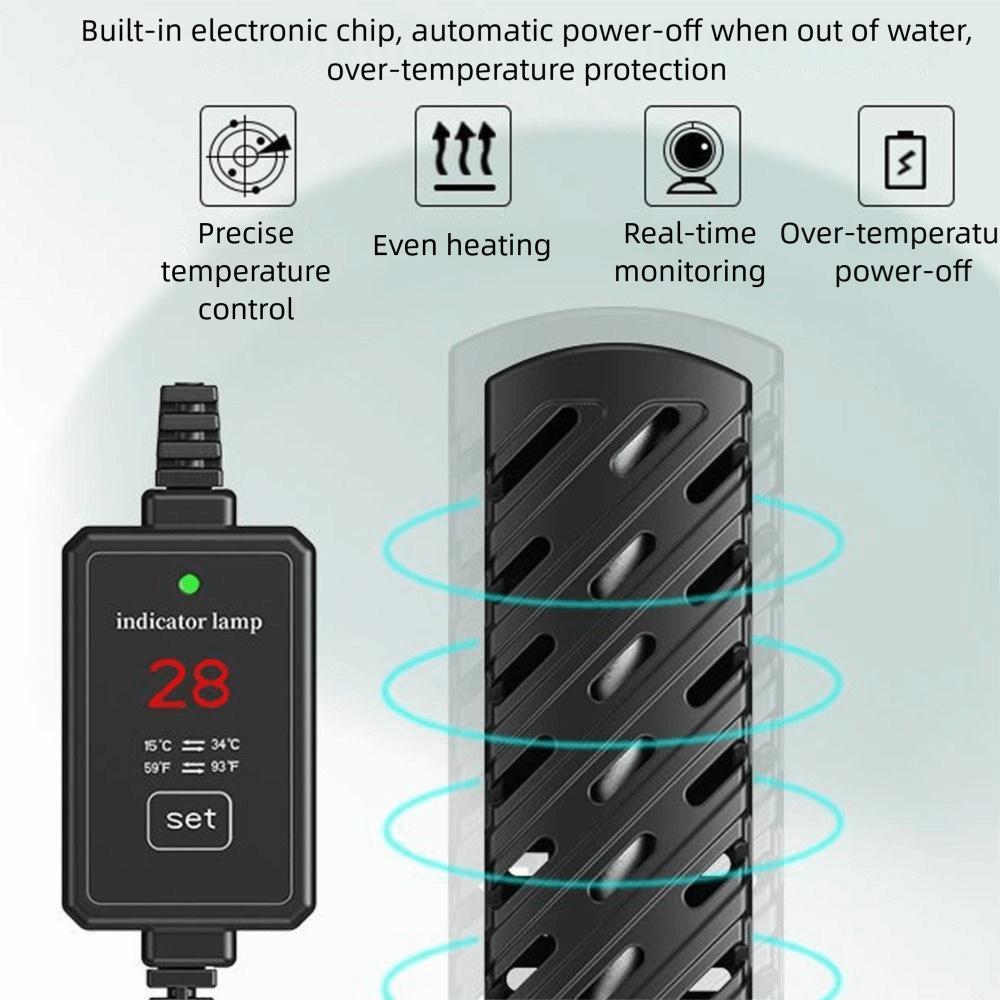 Low Water Level Aquarium Submersible Heater Quartz Glass Aquarium Thermostat Aquarium Supplies