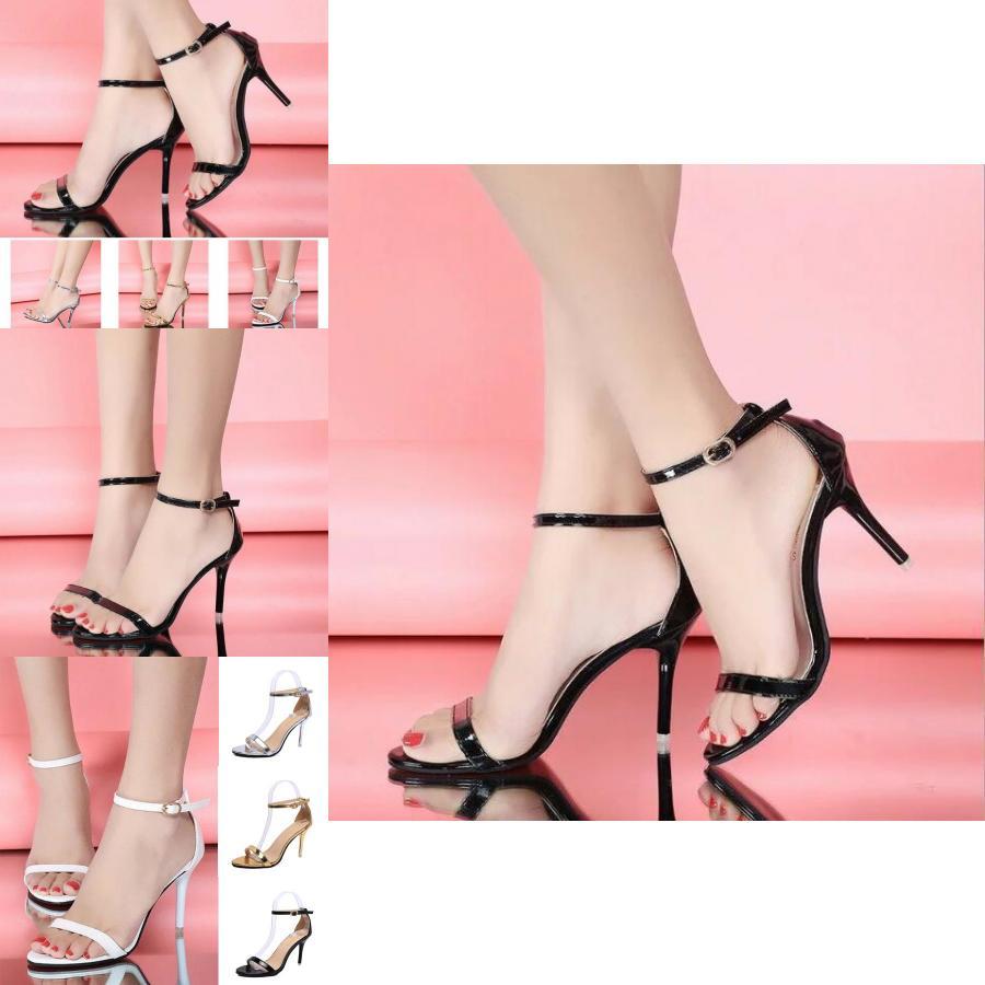 Stylish Women's One Word Ankle Buckle Sandals Featuring Sleek Stiletto Heels