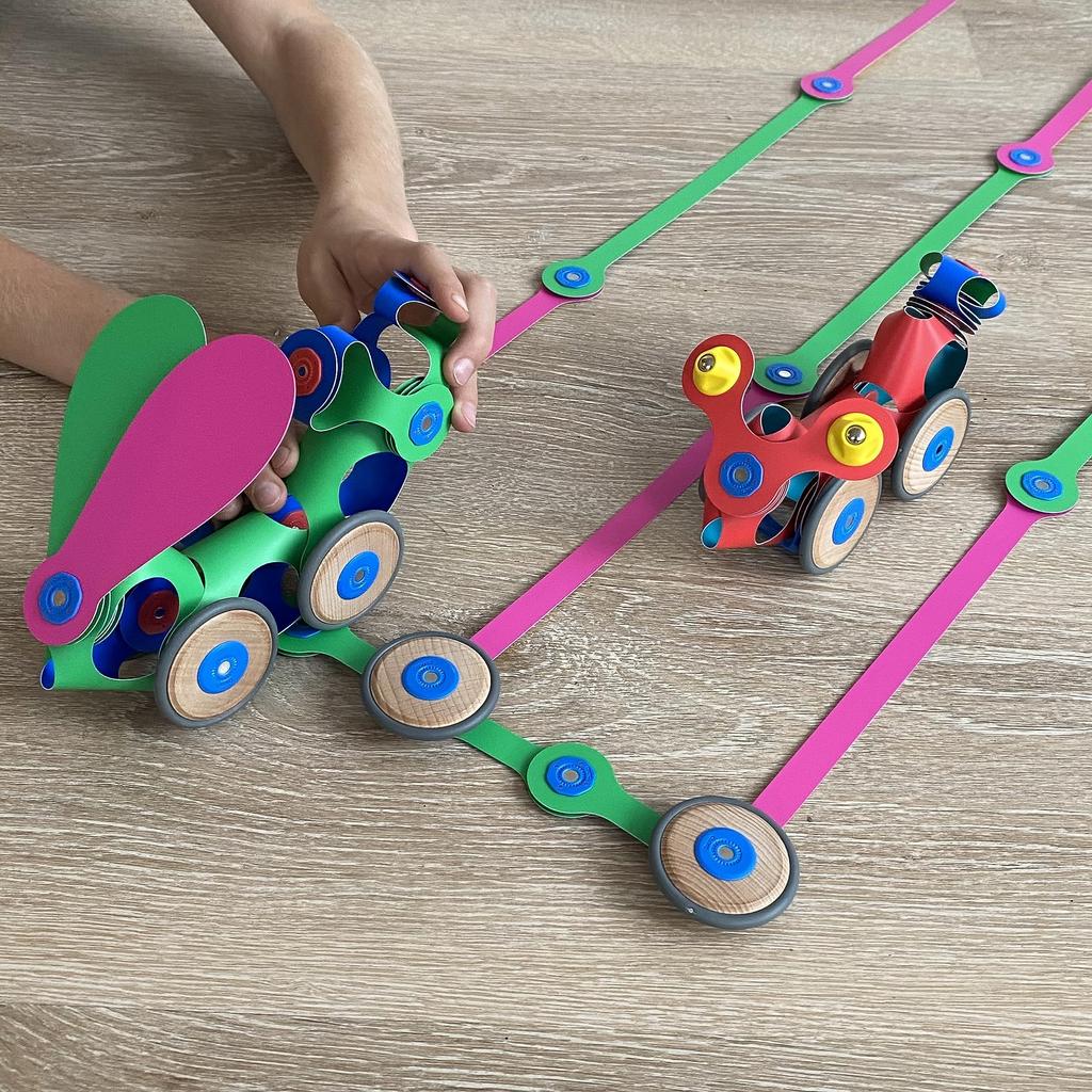 Лауреат премии Good Toy 2024 года Langs Japan (ДИАПАЗОНЫ) Щелчок пила CLIXO (Пакет для создания колес) Магнитная образовательная игрушка STEM Education Assembly Toy Магнитный блок