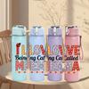 1PC I Love Being Called Mema Color 750ml Color Plastic Sports Water Bottle Leakproof Flip Straw Lid Suitable for Sports Office Home Use