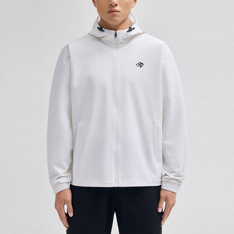 Anta Баскетбольная серия Letter молния куртка с капюшоном мужские куртки чисто-белый 152331616-1