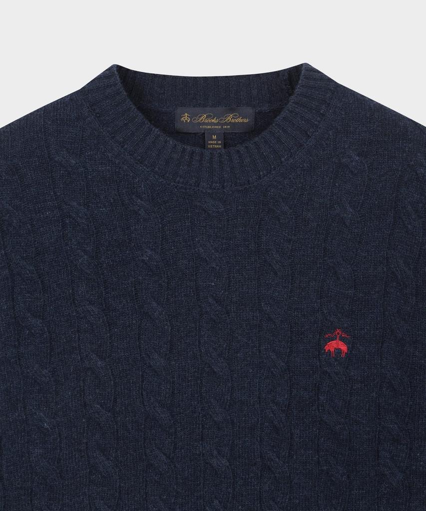 BROOKS BROTHERS Wool Cable Sweater (Navy) (Bbwrmbf401)