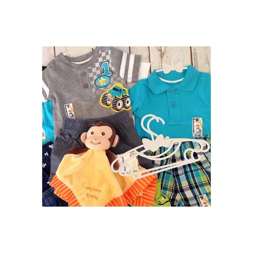 Милые 12 штук розовые детские вешалки с бантом-бабочкой