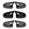 BBKJ7 For BMW F25 X3 F26 X4 F15 X5 F16 X6 2014 15-18 Bright Black Caps Carbon Fiber Style Auto Car Rear View Side Mirror Cover Trim