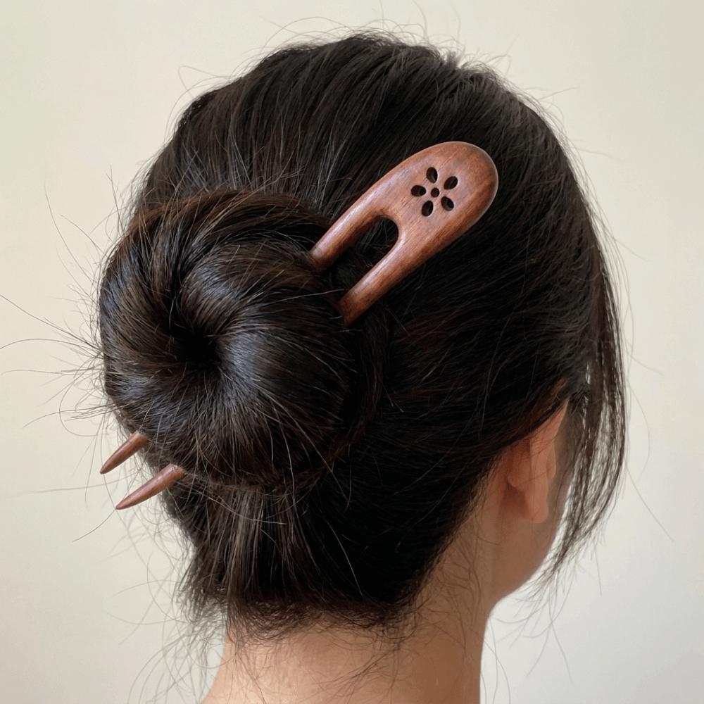 Chinese Style Wooden Hair Sticks Handmade Ponytail Hair Bun Maker Wood Hairpins and Clips  Girls