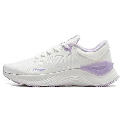 Кроссовки женские Li Ning Yue Ying Element Casual Fashion Fabric TPU Non-Slip Low-Top Running Shoes White Purple ARHT060-1