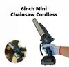 6-дюймовая мини-бензопила аккумуляторная для резки дерева, обрезки деревьев, двора, дома и сада, портативная электрическая цепная пила
