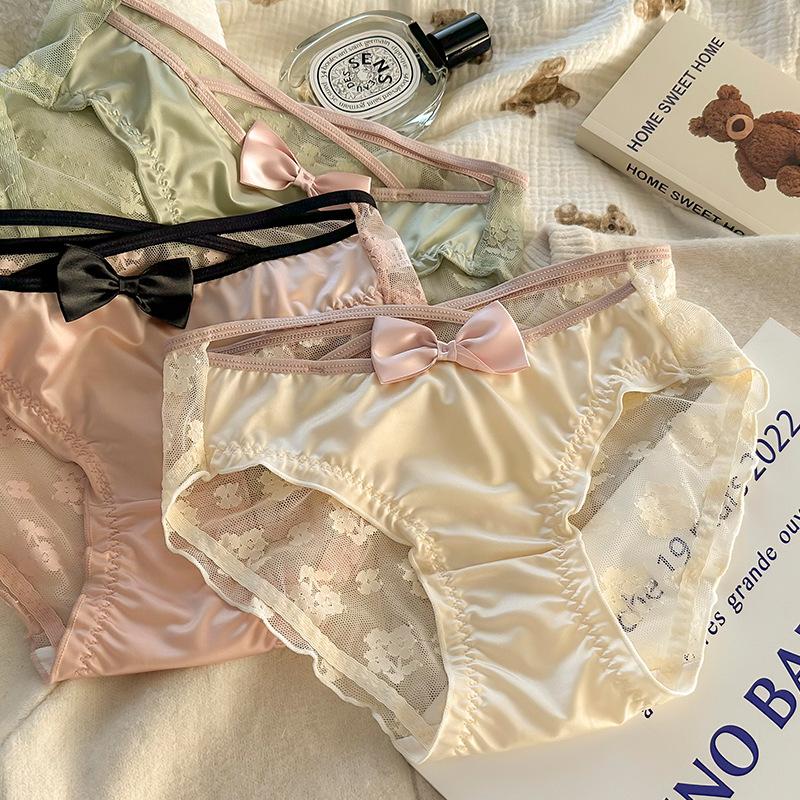 Женские трусики-трусы Pure Wind Sweet Lace Mesh с вышивкой, дышащие, со средней посадкой