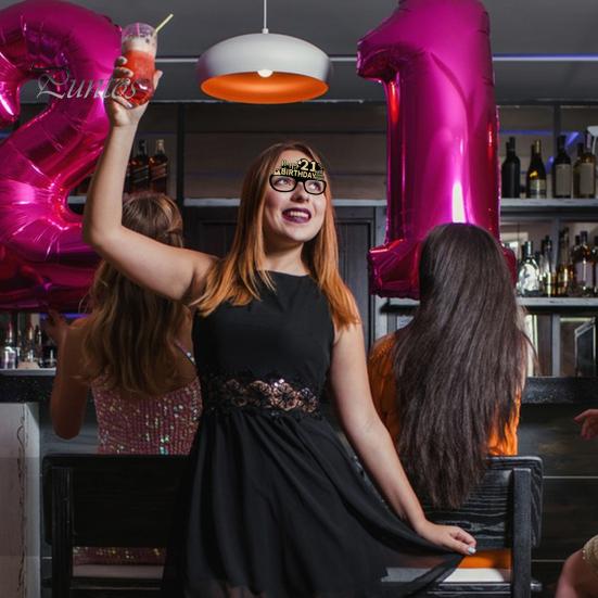 24 шт. бумажные очки, украшения для очков на день рождения, 18, 21, 30, 40, 50, 60, 70-летие, реквизит для фотосессии, очки унисекс