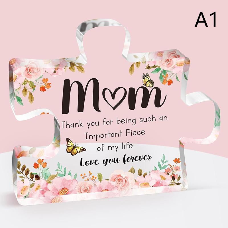 Прозрачные акриловые украшения Подарки маме Пазл В форме сердца Акриловая табличка Подарок на День матери День рождения От дочери Сына Детей