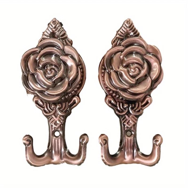 1Pair (С винтами) Европейский стиль крючки для штор украшения дома винтажные настенные подвесные для гостиной спальни одежда