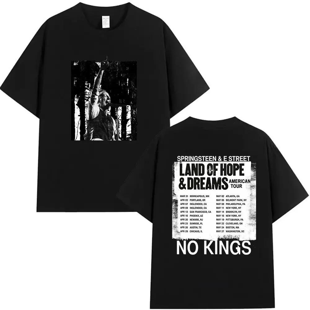 Rock Band Bruce Springsteen Тур Land of Hope & Dreams 2026 Графическая футболка Унисекс Хип-хоп Готика Футболка с коротким рукавом Уличная одежда