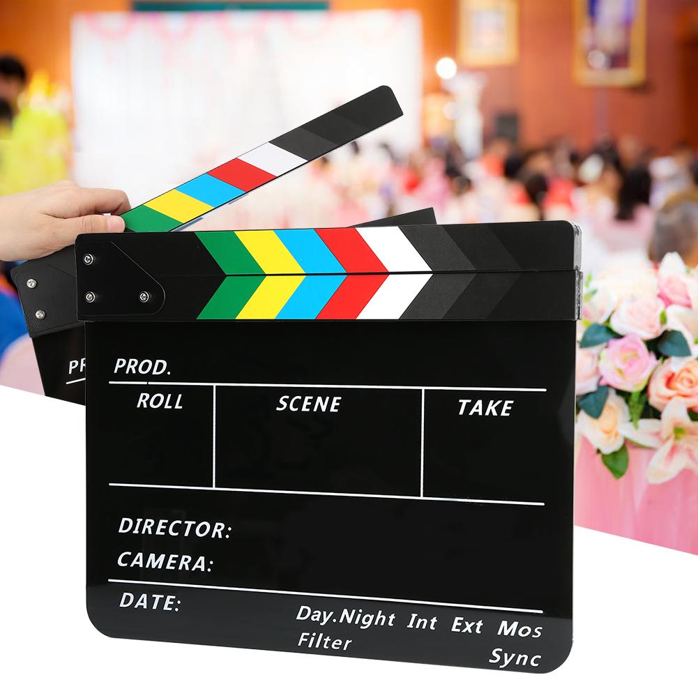 30x25CM Director Video Scene Clapperboard Professional Movie Film Action Clap Tool Acrylic