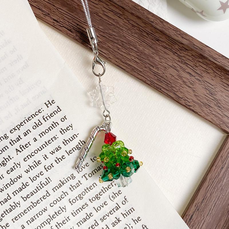 Трендовый брелок для ключей в стиле Y2K 'Рождественская елка' Милый брелок-подвеска с кисточкой в виде звезды Эстетичный девичий шнурок для телефона в стиле Ins Шармы для сумки Рождественский подарок