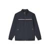 Solid Color Stand Collar Casual Knitted Long Sleeve Jacket Men Jackets Dark-Blue F11M411503F-NV