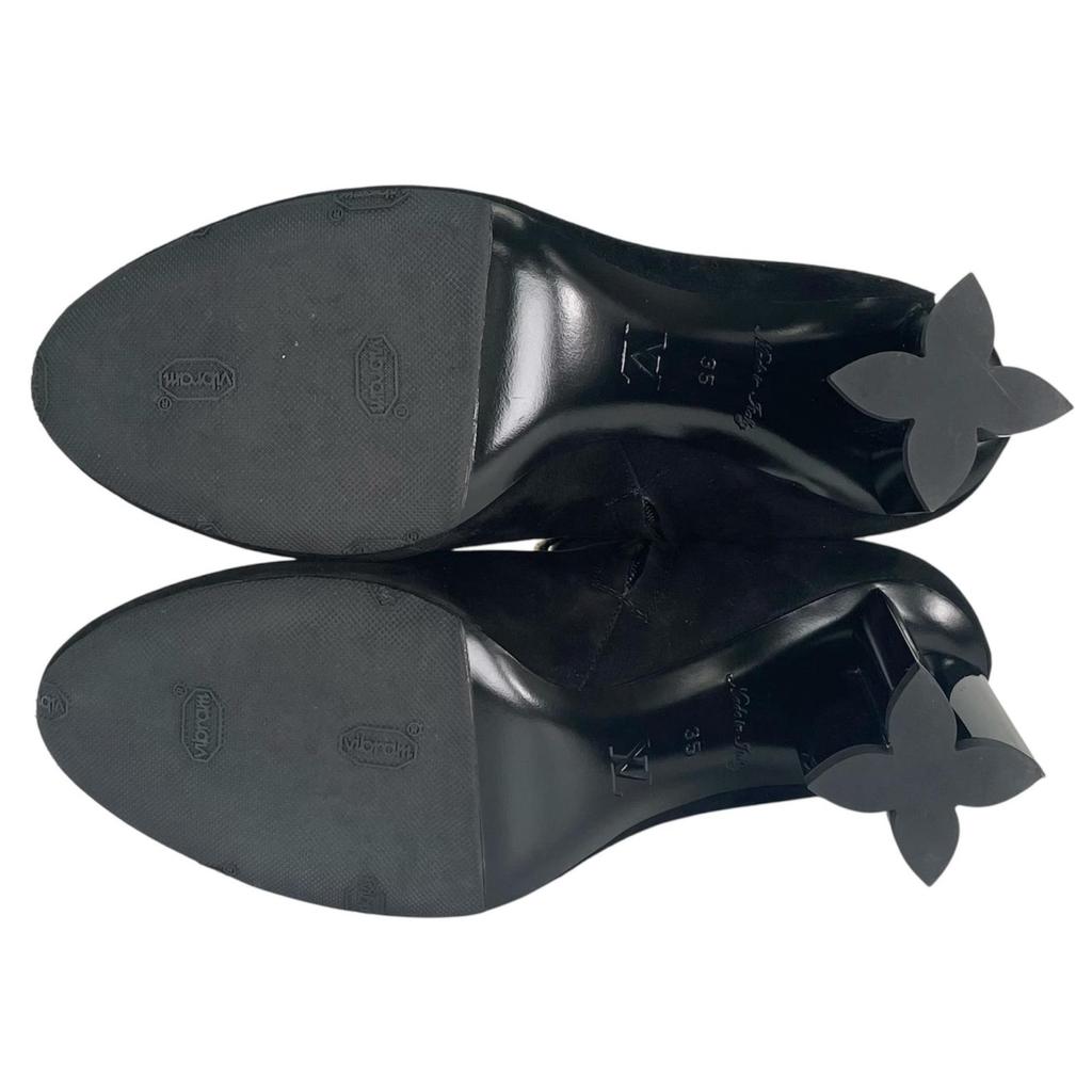 Excellent LOUIS VUITTON Ankle boots black Suede leather Women 35 1A965S Used