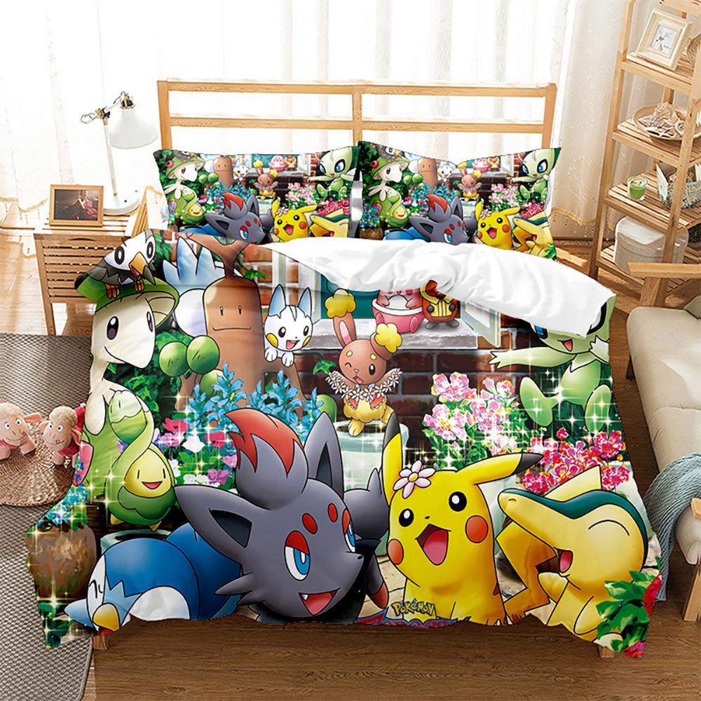 3D Цифровая печать Пододеяльник, Наволочка, Постельное белье, Мультяшный набор из трех предметов, Домашний текстиль Набор из четырех предметов
