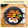 Cast Iron Baking Tray with Handles Non-stick Round Frying Pan for BBQ Steak Seafood Vegetables Pancakes Multifunctional Grill Pan for Stove Campfire