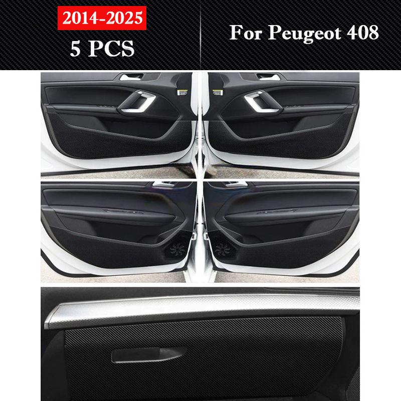 Для Peugeot 408 4008 2016 - 2026 Автомобильные дверные накладки от пинков Защитная наклейка Пленка под карбон устойчивая к царапинам Аксессуары