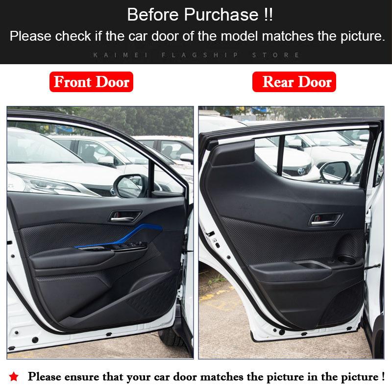 For Toyota C-HR CHR 2018 - 2024 Car Door Anti Kick Pad Carbon Fiber Doors Protective Sticker Automotive Interior Modification