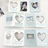 20Pcs Mix Blue Heart Hollow Folding Card Back Kpop Idol 3inch Photocard DIY Packing Decor Fixed Background Cardboard