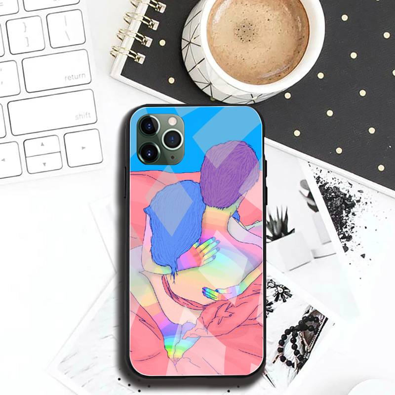 Чехол для телефона Digital Art Love Trippy psychedelic из закаленного стекла для iPhone 12 pro max mini 11Pro XR XS MAX 8X7 6S 6 Plus SE чехол