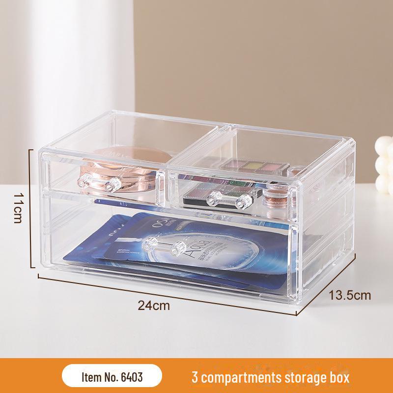 Прозрачный настольный органайзер для косметики в спальне и многоуровневого хранения