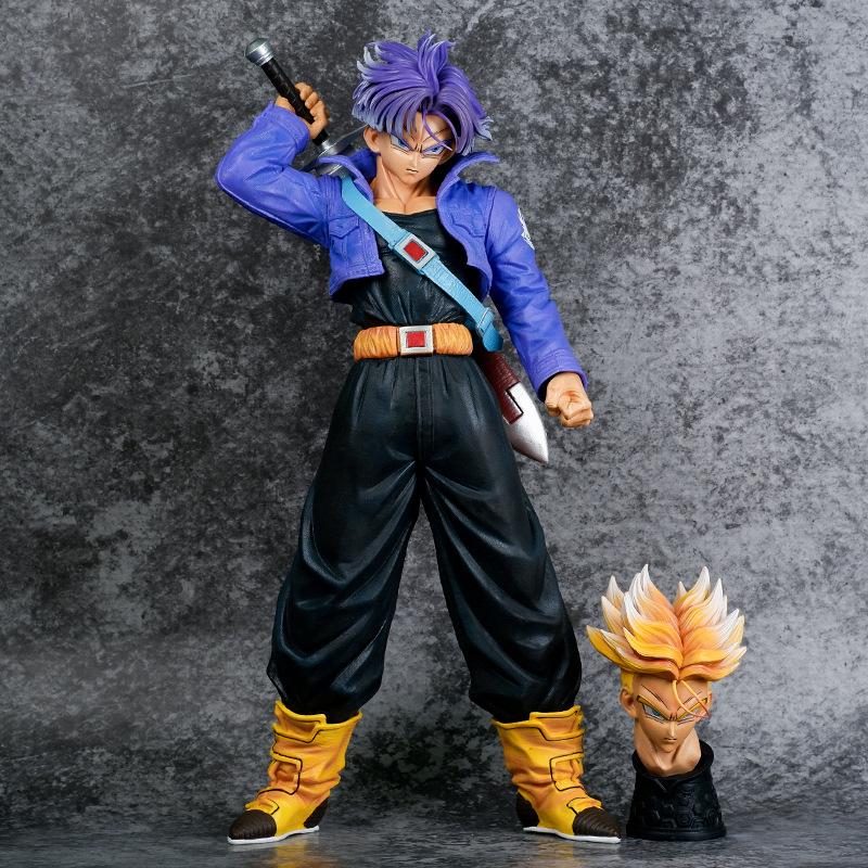 43см Аниме Dragon Ball Z Супер Сайян Транкс 2 Головы Вер. ПВХ Фигурка Боевая Статуя Коллекция DBZ Модель Игрушки Кукла Подарки