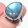 Natural Labradorite Gemstone Handmade 925 Solid Silver Jewelry Ring Size 8 c1S10