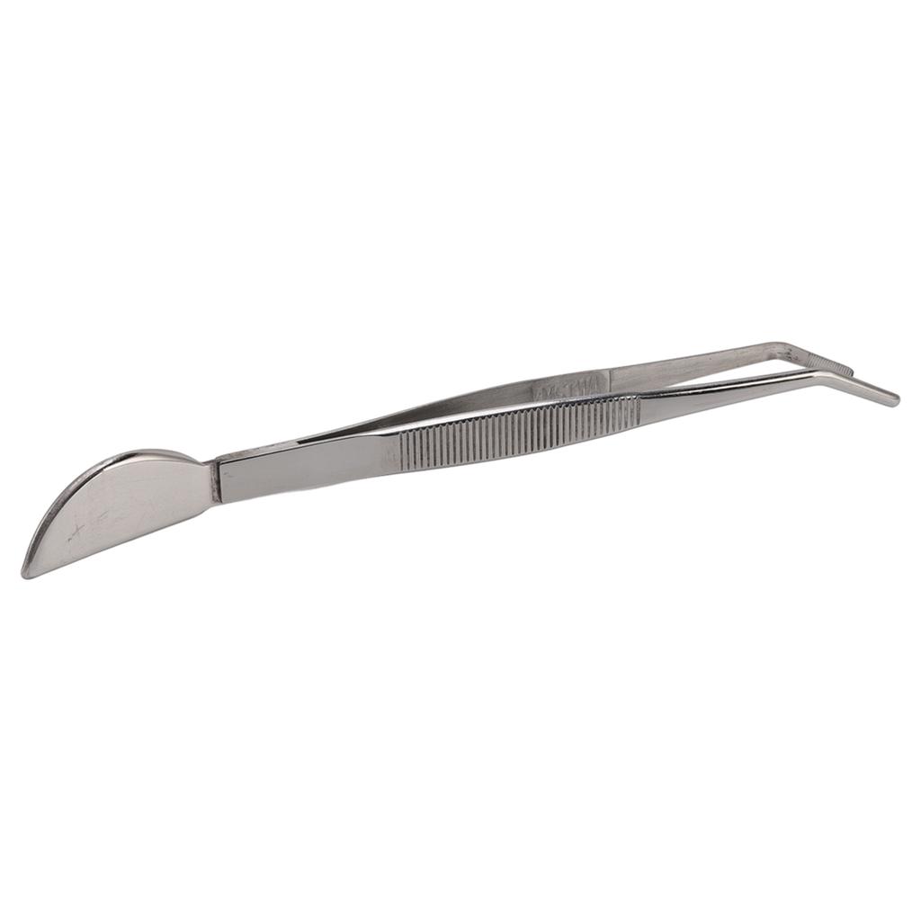 Пинцет для бонсай из нержавеющей стали, длинный пинцет с полумесяцем в виде лопаточки для рыхления растений в горшках