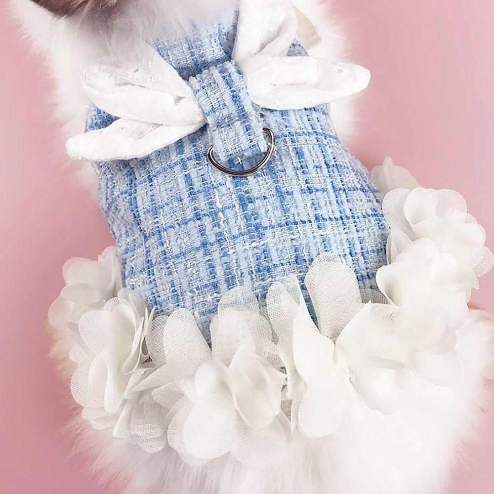 Breathable Guinea Pigs Clothes Princess Style Pet Harnesses and Leash Set Soft Pet Costumes Bunny