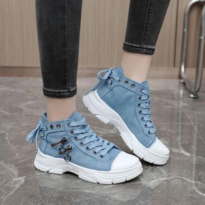 Модные женские ботильоны Обувь Высокая платформа Верх Канвас Женская обувь Весна Осень Предложения Распродажа Качество Мода 2025 Дешевое предложение Новинка