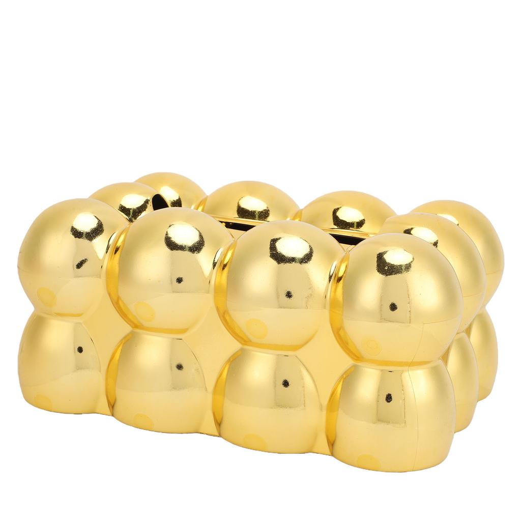 Luxury Tissue Box Holder Large Capacity 3D Bubble Stylish Gold Tissue Box Cover for Home Office Gold