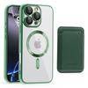 2 in 1 Detachable Card Holder Magnetic Wireless Charging Phone Cover For Magsafe Case for iPhone 16 Pro Max 15 Plus 14 13 12 11