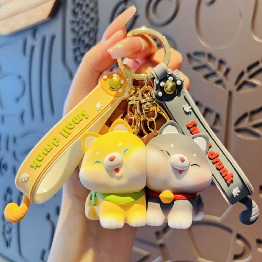 Backpack Pendant Magnetic Couple Keychain Cartoon Dog Key Ring Girlfriend Boyfriend