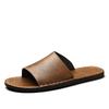 Men's Summer Outer Wear Leather Slippers Casual Soft Bottom Non-slip Breathable High-end Slippers Outdoor Cool Slippers