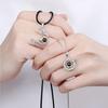 1 Pair Moon Sun Couple Necklace Decorative Electroplated Anti-rust Stylish Projector Pendant Ornament Birthday Gift