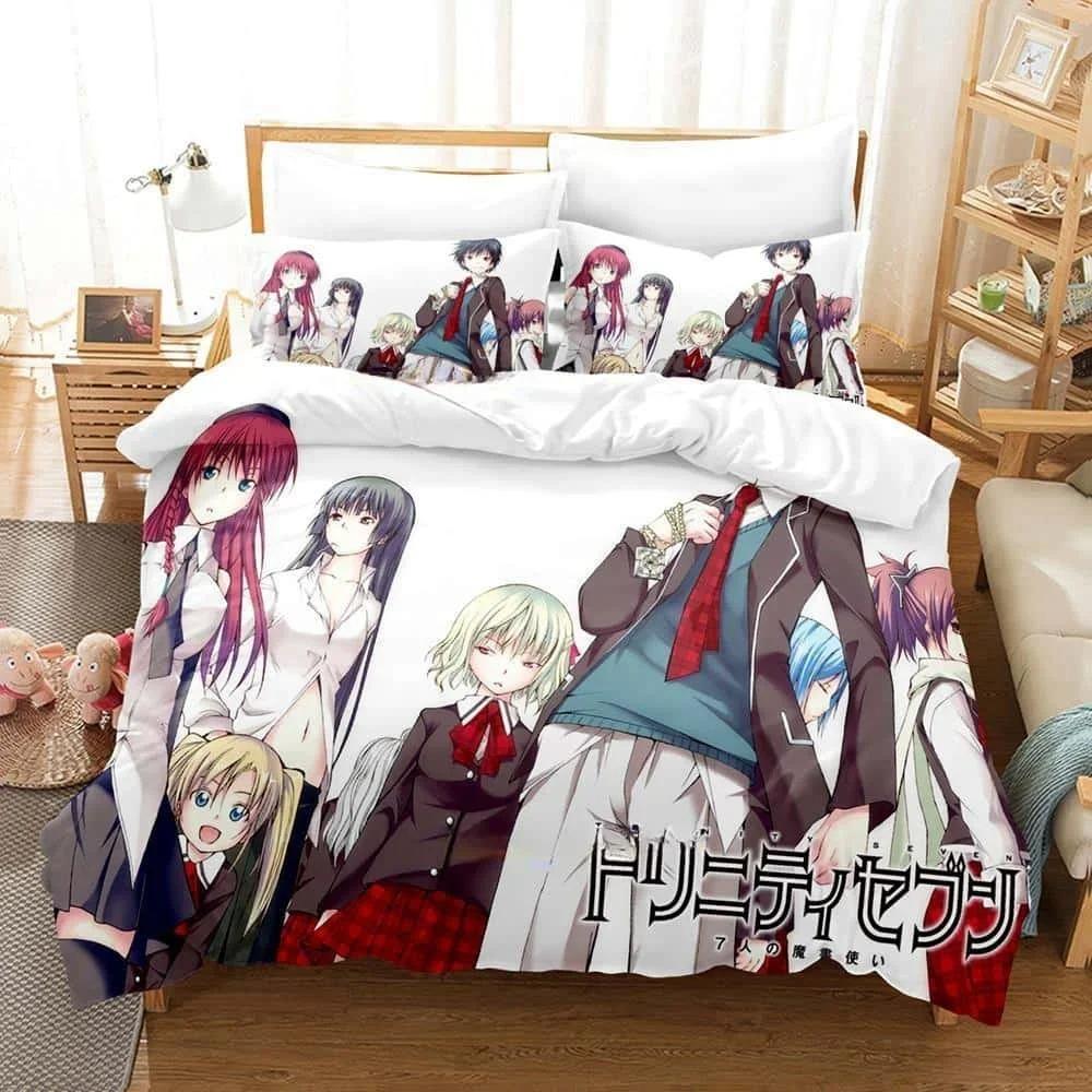 Прочные Уютные Односпальные Полуторные Полные Queen King 3D Печать Аниме Lilith Asami Trinity Seven Размеры Кровати Взрослый Детский Спальный Гарнитур Покрывало