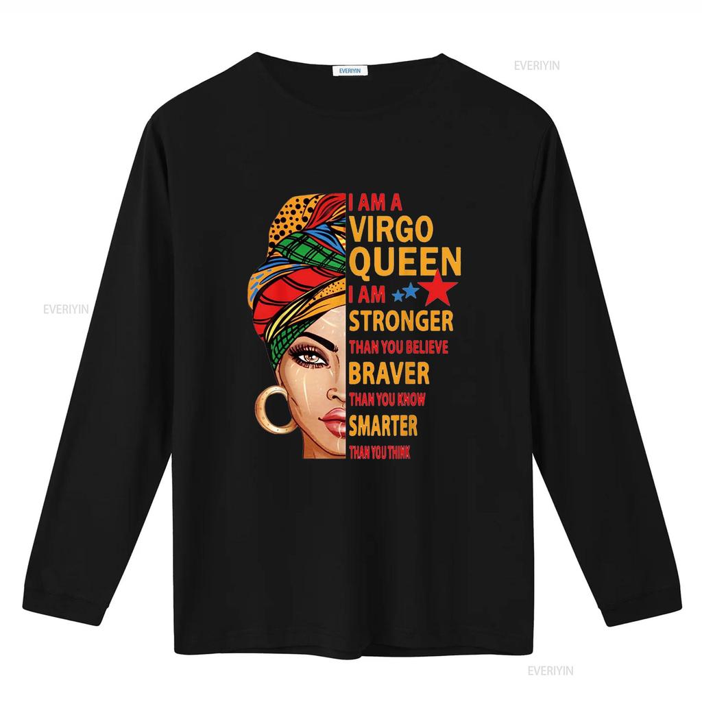 Virgo queen I am stronger birthday gift for zodiac T Shirt vintage Washed Stretched Stylish Slightly Comfortable homme Unisex