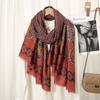 Зимний ацтекский пейсли цветочный бахрома вискозный шаль шарф женский высококачественный накидка пашмина палантин буфанда мусульманский хиджаб 180*90 см