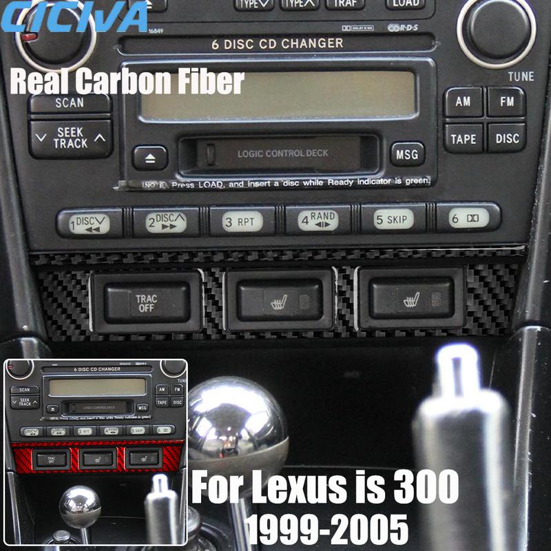 Real Carbon Fiber Car Accessories Seat Heater Trim Cover Soft Sticker For Lexus is 300 1999 2000 2001 2002 2003 2004 2005