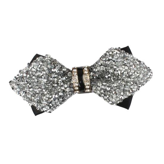 Yousheng Bow Tie Sparkling Rhinestones Inlaid Adjustable Tightness Formal Bow Tie Versatile Business Banquet Office Matching Decoration