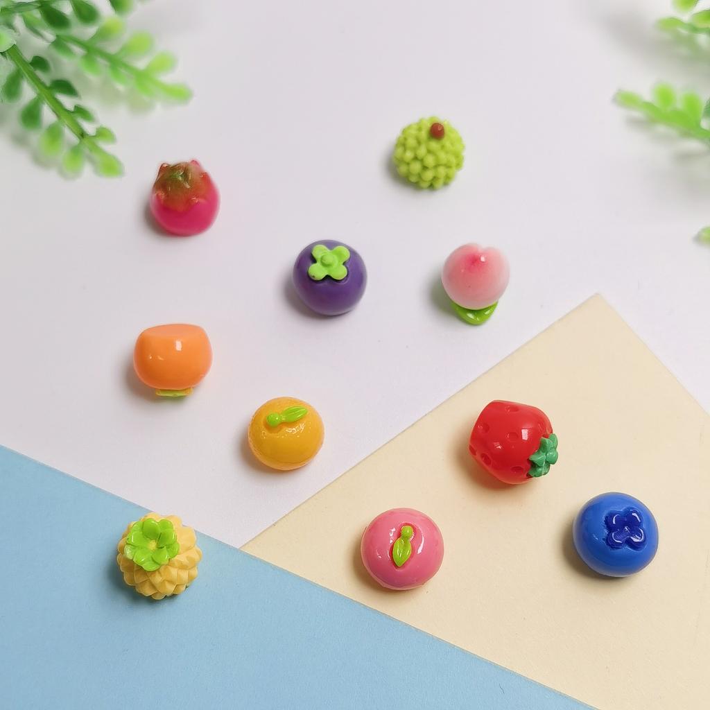 100Pcs Simulation Mini 3D Fruit Flatback Resin Cabochon for Phone Hair Accessories DIY Scrapbooking Decoration Craft