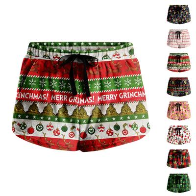 Женские мягкие эластичные фланелевые короткие брюки для пижамы с боковым карманом на кулиске, повседневные мягкие пижамные брюки