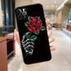 Чехол-накладка для iPhone 17 Air 16 14 13 11 15 Pro Max mini 15 16 Plus 16e, готический, с изображением скелетной руки и розы, защитный