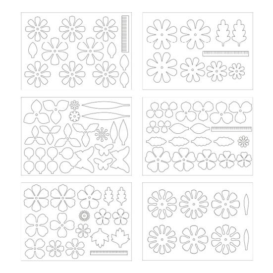 1 Set DIY Watercolor Flower Art Kit Handcrafted Coloring Paper Flower Kit